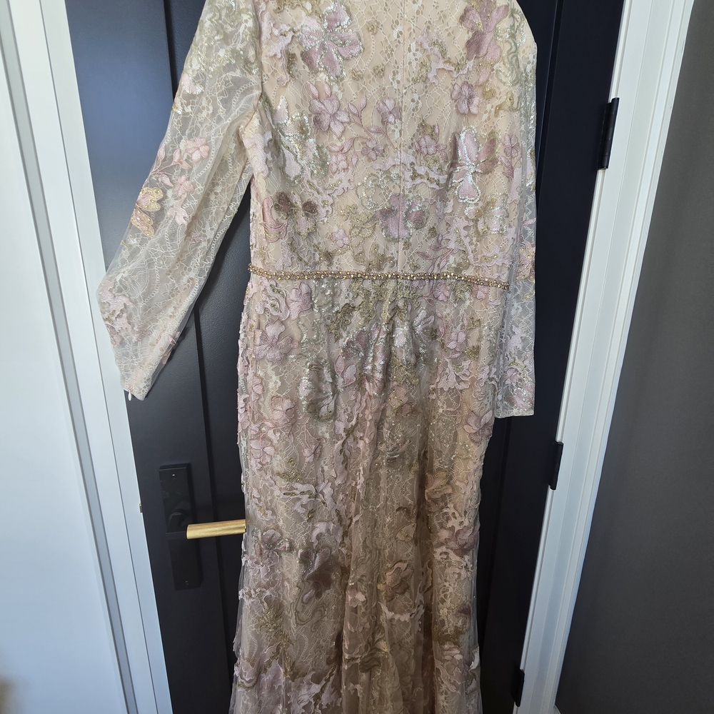 Mac Duggal Elegant Floral Long Sleeve Dress